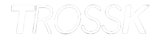 White 'TROSSK' logo on a white background